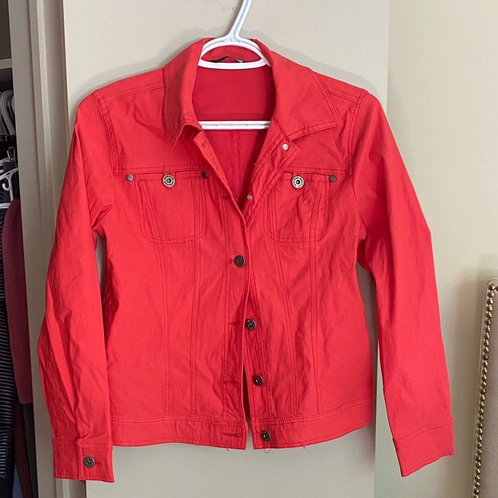 SIMON CHANG stretchy denim jacket